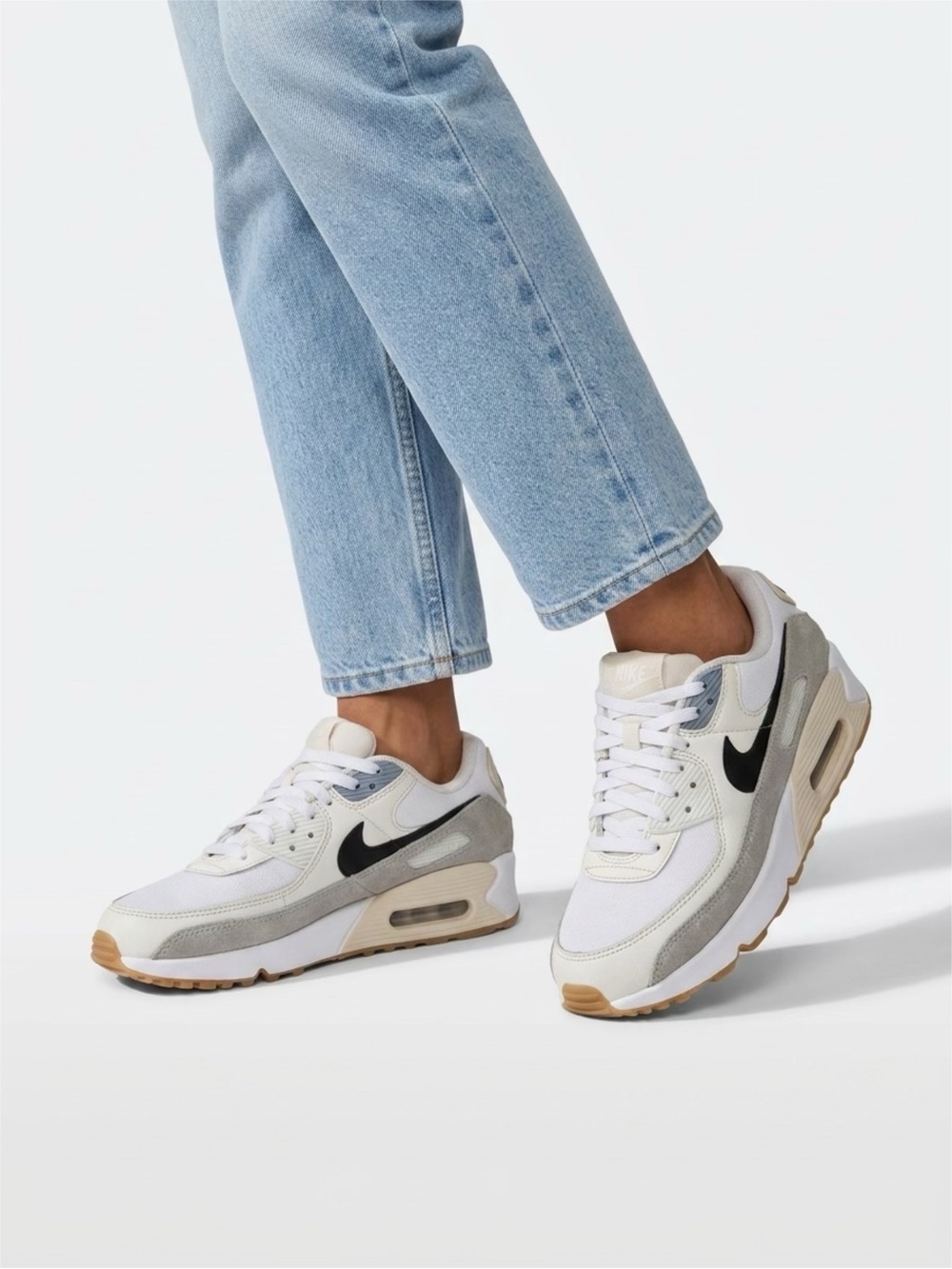 Nike Women's Air Max 90 LV8 Ashen Slate Light Orewood Platform Low Sneakers 7.5